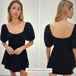 Elegant Black Puff Sleeve Dress